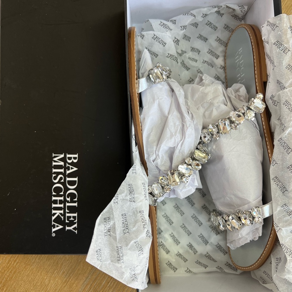 Badgley Mischka Rhinestone Slides - Picture 4 of 7